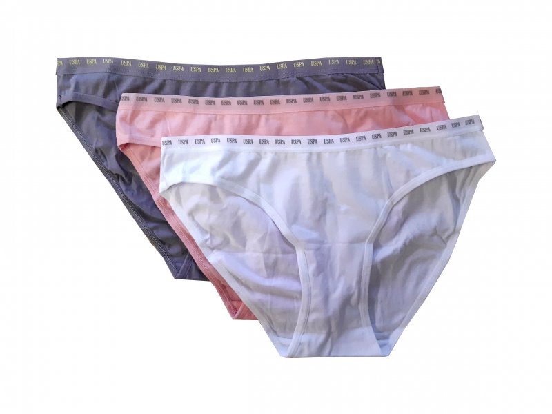 U.S.POLO ASSN bokové kalhotky 66244 3PACK bílá, růžová, šedá | Vermali.cz